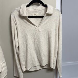 Dry Goods Cream V-Neck Sweater